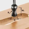 Fraise Pour Poignée Moulurée HW Avec Queue De 8mm FESTOOL HW S8 R16/NL32 - 491033