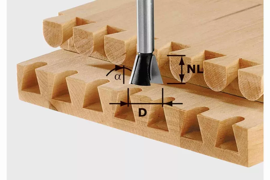 Fraise à Queue D'aronde HW Avec Queue De 8mm FESTOOL HW S8 D20/26/10° - 491165 1 Fraise à Queue D'aronde HW Avec Queue De 8mm FESTOOL HW S8 D20/26/10° - 491165