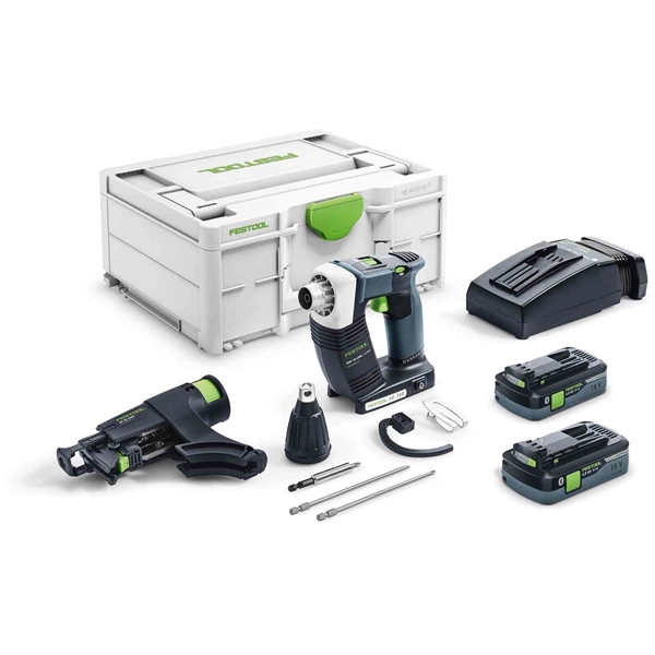 Visseuse Placo FESTOOL DWC 18-4500 HPC 4.0 I-Plus - 2 Batteries 4.0 Ah, Chargeur + Accessoires - 576502 1 Visseuse Placo FESTOOL DWC 18-4500 HPC 4.0 I-Plus - 2 Batteries 4.0 Ah, Chargeur + Accessoires - 576502