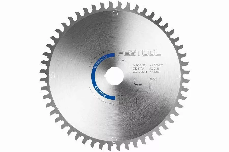 Lame De Scie Circulaire ALUMINIUM/PLASTICS HW 168x1,8x20 F/FA 52 FESTOOL - 205767 1 Lame De Scie Circulaire ALUMINIUM/PLASTICS HW 168x1,8x20 F/FA 52 FESTOOL - 205767