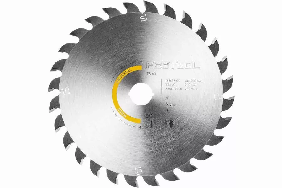 Lame De Scie Circulaire WOOD UNIVERSAL HW 168x1,8x20 W28 FESTOOL - 205764 1 Lame De Scie Circulaire WOOD UNIVERSAL HW 168x1,8x20 W28 FESTOOL - 205764
